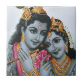 Lord Krishna mit Flute Hare Krisna Fliese (Vorderseite)