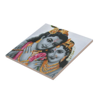 Lord Krishna mit Flute Hare Krisna Fliese
