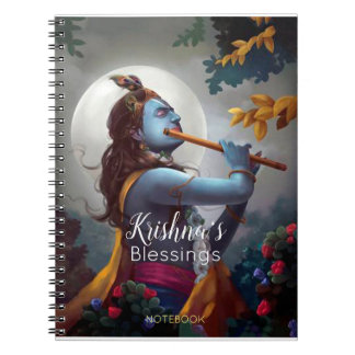 Lord Krishna mit Flute Segen Notizblock