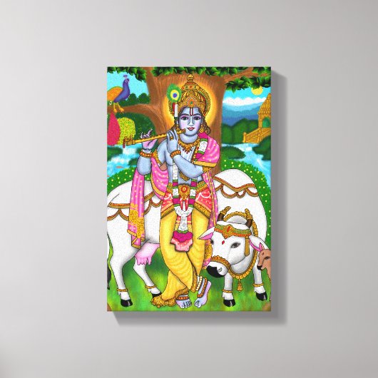 Lord Krishna Poster Leinwanddruck (Vorderseite)