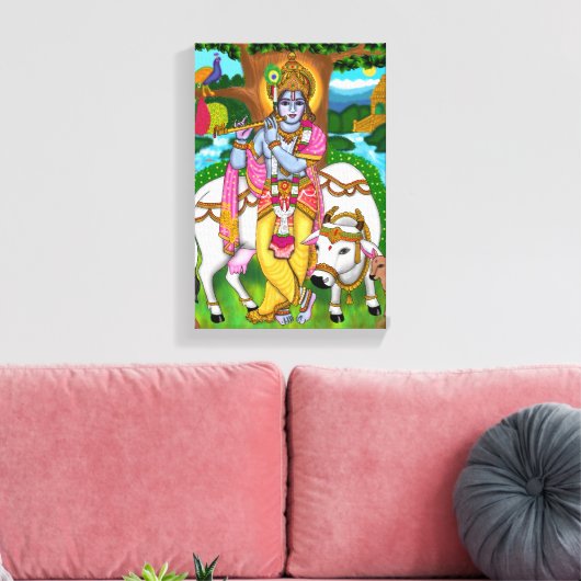 Lord Krishna Poster Leinwanddruck (Insitu (Wohnzimmer))