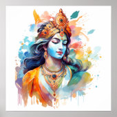 Lord Krishna poster Watercolor Krishna poster (Vorne)