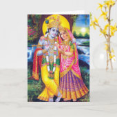 Lord Krishna & Radha Karte (Gelbe Blume)