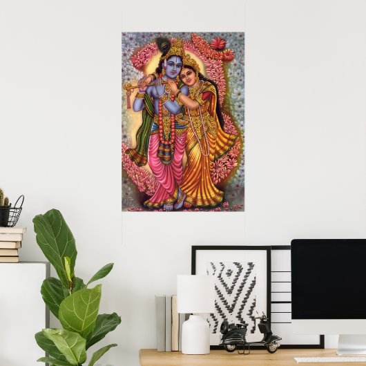 Lord Krishna & Radha Poster (Heimbüro)
