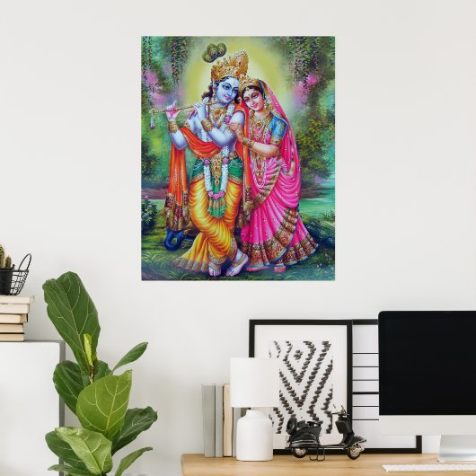 Lord Krishna & Radha Poster (Heimbüro)