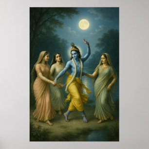 Lord Krishna Rāsleela   Göttlicher Tanz der Liebe Poster