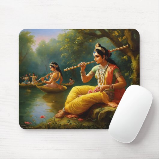 Lord krishna spielt Flöte Mousepad (Mit Mouse)