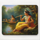 Lord krishna spielt Flöte Mousepad (Vorne)