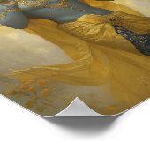 Lord Krishna spielte flute Goldene Gelbe Kunst Poster (Ecke)