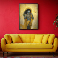 Lord Krishna spielte flute Goldene Gelbe Kunst