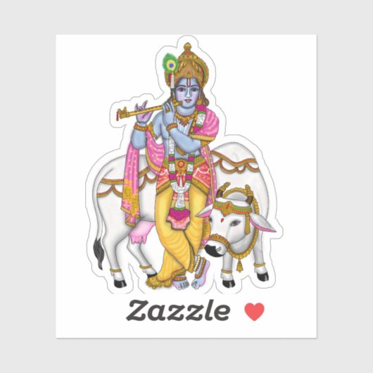Lord Krishna Sticker (Blatt)