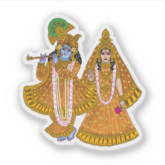 Lord Krishna Stickers Aufkleber (Vorderseite)