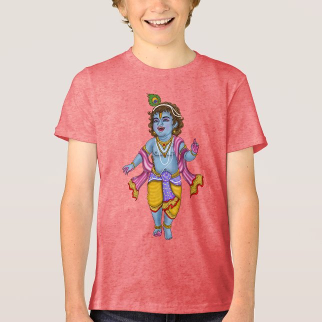 Lord Krishna T-Shirt Tri-Blend Shirt (Vorderseite)