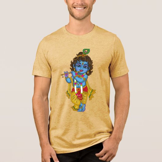 Lord Krishna T-Shirt Tri-Blend Shirt (Vorderseite)