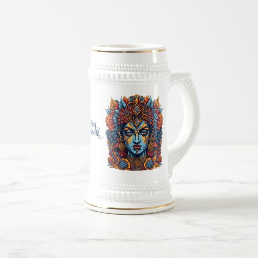 Lord Krishna Tasse: Sip in göttlicher Serenität Bierglas (VorderseiteRechts)