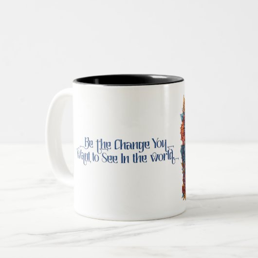 Lord Krishna Tasse: Sip in göttlicher Serenität Zweifarbige Tasse (Vorderseite Links)