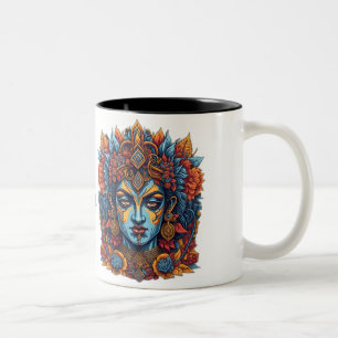 Lord Krishna Tasse: Sip in göttlicher Serenität Zweifarbige Tasse