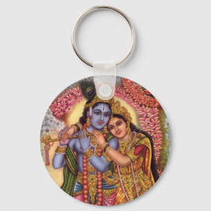 Lord Krishna u. Radha Schlüsselanhänger