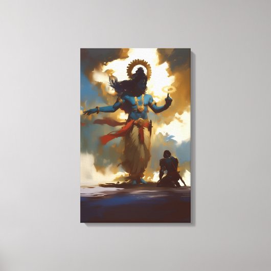 Lord Krishna und Arjuna Leinwand Wall Art (Vorderseite)