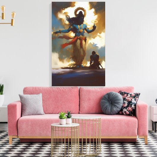 Lord Krishna und Arjuna Leinwand Wall Art (Insitu (Wohnzimmer))
