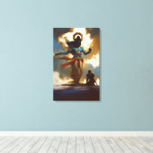 Lord Krishna und Arjuna Leinwand Wall Art (Insitu (Holzboden))