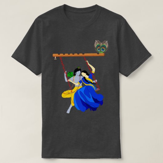 Lord Krishna und Radha Eternal Liebe Premium T-Shirt (Design vorne)