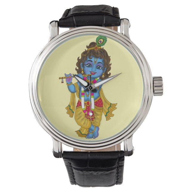Lord Krishna Wall Clock  Armbanduhr (Vorderseite)