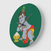 Lord Krishna Wall Clock Große Wanduhr (Winkel)