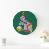 Lord Krishna Wall Clock Große Wanduhr (Zuhause)