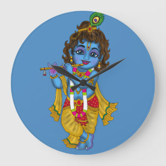 Lord Krishna Wall Clock  Große Wanduhr