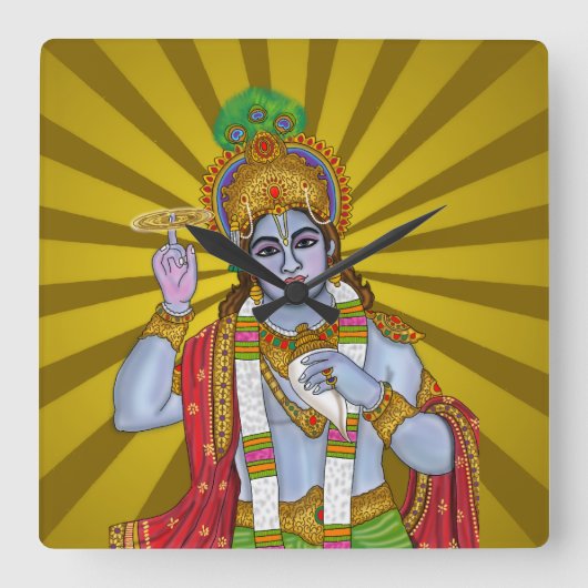 Lord Krishna Wanduhr (Vorderseite)