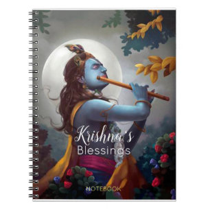Lord Krishna with Flute Blessing Notizblock