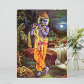 Lord Krishna with Flute Hindu God Karte (Stehend Vorderseite)