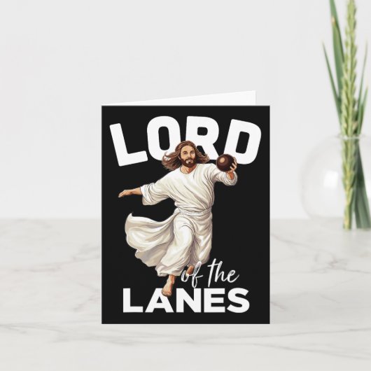 Lord Lanes Funny Christlich Christ Gutter Bowling Karte (Vorderseite)