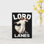 Lord Lanes Funny Christlich Christ Gutter Bowling Karte (Gelbe Blume)