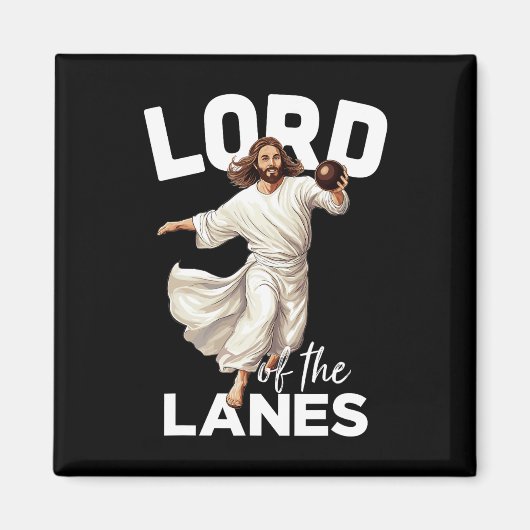 Lord Lanes Funny Christlich Christ Gutter Bowling Magnet (Vorne)