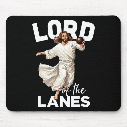 Lord Lanes Funny Christlich Christ Gutter Bowling  Mousepad (Vorne)