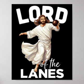 Lord Lanes Funny Christlich Christ Gutter Bowling  Poster