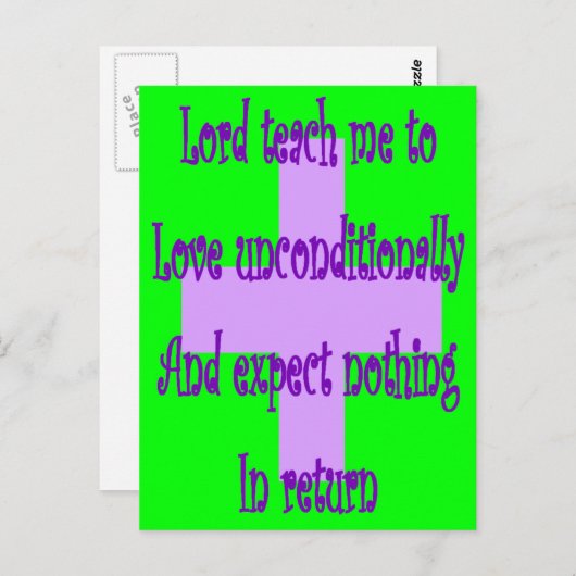 Lord lehre mich der Liebe bedingungslos-religiös Postkarte (Vorne/Hinten)