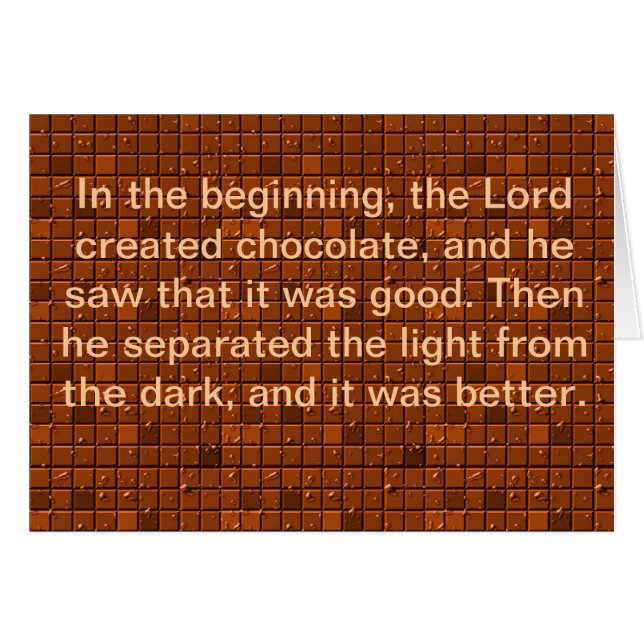 Lord Made Chocolate (Vorderseite (Horizontal))