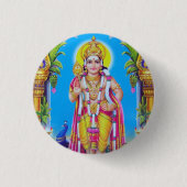 Lord Muruga, hindischer Gott Button (Vorderseite)
