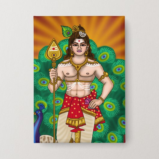 Lord Murugan Knopf Button (Vorderseite)
