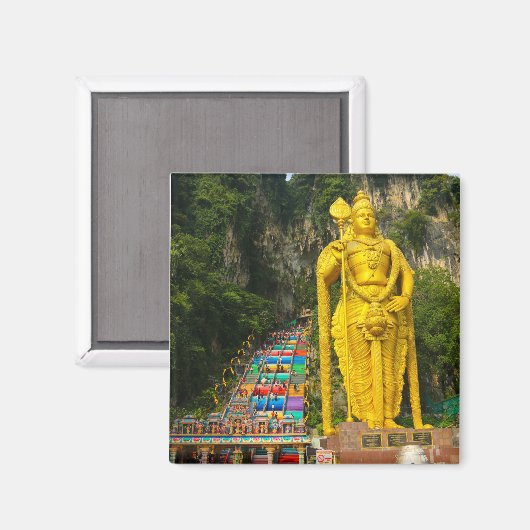 Lord Murugan & Treppe bei Batu Höhlen 2 Magnet (Vorderseite/Rückseite)