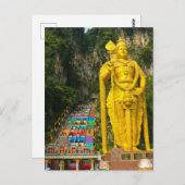 Lord Murugan & Treppe bei Batu Höhlen 2 Postkarte (Vorne/Hinten)