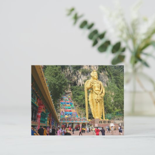 Lord Murugan & Treppe in Batu Höhlen 5 Postkarte (Stehend Vorderseite)