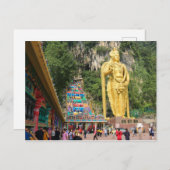 Lord Murugan & Treppe in Batu Höhlen 5 Postkarte (Vorne/Hinten)