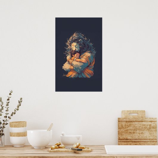 Lord Narasimha Hugging Prahlada Poster (Küche)