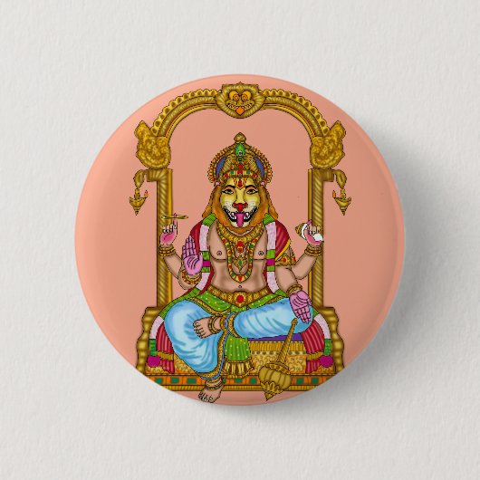 Lord Narasimha Knopf Button (Vorderseite)