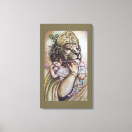 Lord Narasimha - Wrapped Canvas Leinwanddruck