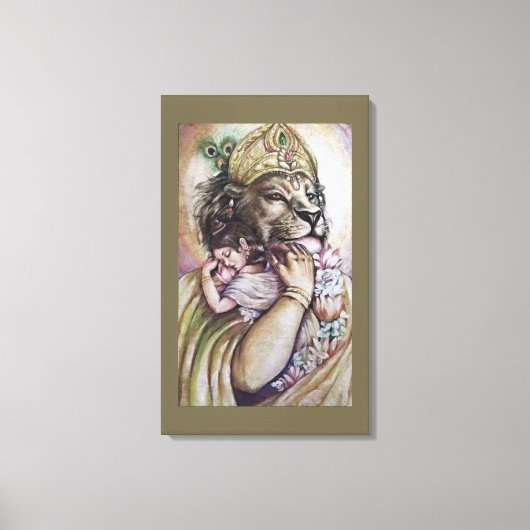 Lord Narasimha - Wrapped Canvas Leinwanddruck (Vorderseite)